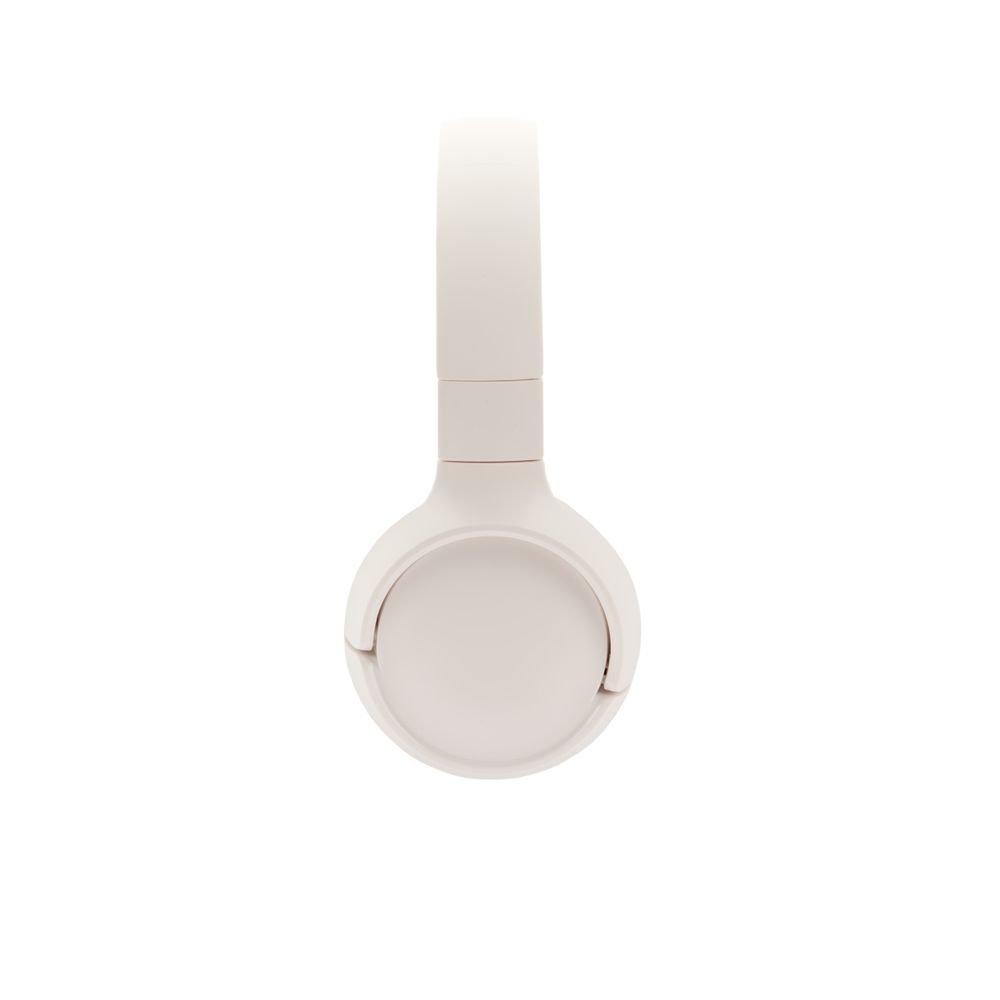 Minimal white over-ear headphones on a white background