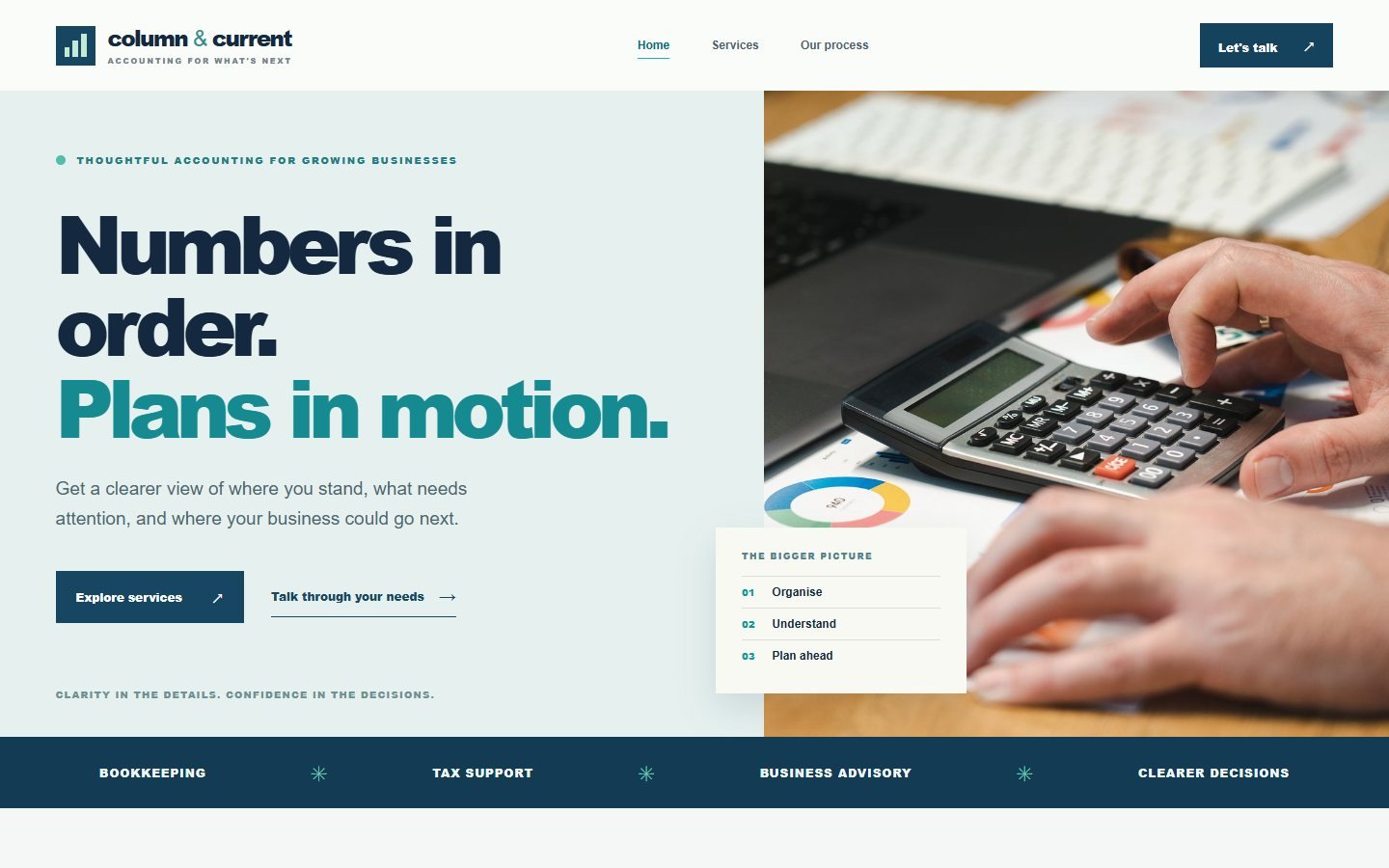 Screenshot of website example: Accountants