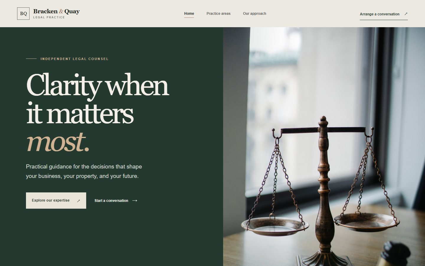 Screenshot of website example: Law firms